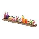 Wall shelf with bottles|Natural wood