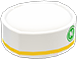 White & yellow paper restaurant cap