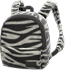 White zebra-print backpack