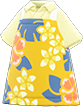 Yellow Hawaiian-print apron