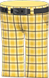 Yellow checkered school pants