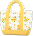 Yellow tiny-flower-print tote bag