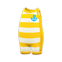 Horizontal-Striped Wet Suit|Yellow