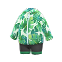 Leaf-Print Wet Suit|Green
