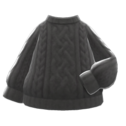 Aran-knit Sweater Black