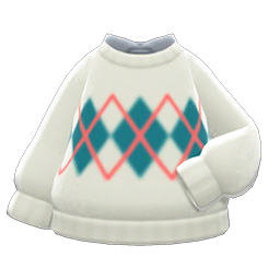 Argyle Sweater White