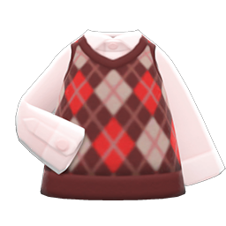 Argyle Vest Red