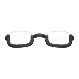 Bottom-rimmed Glasses Black
