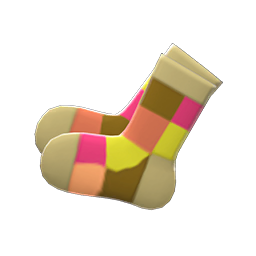 Color-blocked Socks Beige