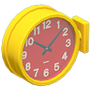 Double-sided Wall Clock Yellow