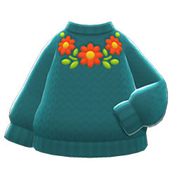 Flower Sweater Green