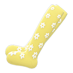 Flowery-dot Tights Yellow