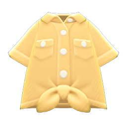 Front-tie Button-down Shirt Yellow