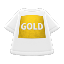 Gold-print Tee White