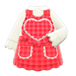 Heart Apron Red