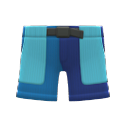 Multicolor Shorts Blue