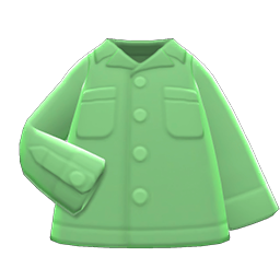 Open-collar Shirt Green