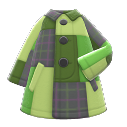 Patchwork Coat Green