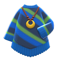 Poncho-style Sweater Blue