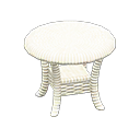 Rattan End Table White