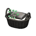 Rattan Towel Basket Black