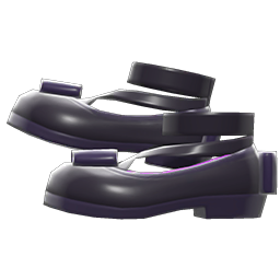 Shiny Bow Platform Shoes Black