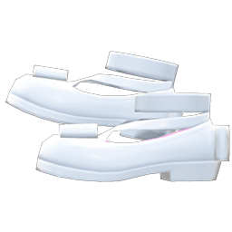 Shiny Bow Platform Shoes White