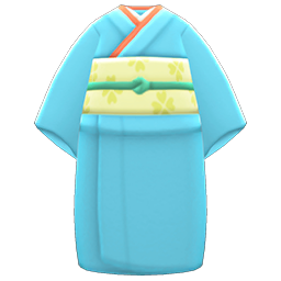 Simple Visiting Kimono Aqua
