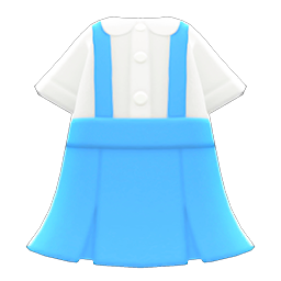 Skirt With Suspenders Blue