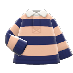 Thick-stripes Shirt Beige & navy