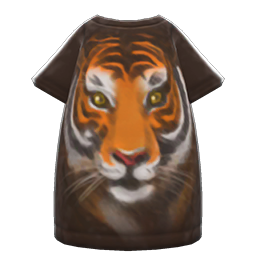 Tiger-face Tee Dress Black