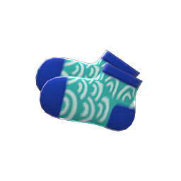 Wave-print Socks Blue