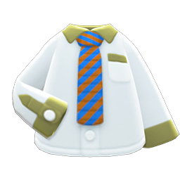Work Shirt Blue-striped necktie