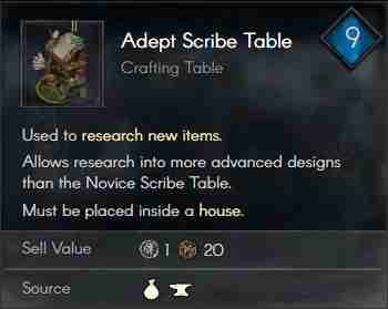 Adept Scribe Table