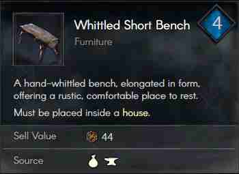 Whittled Short Bench