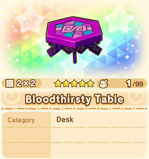 Bloodthirsty Table