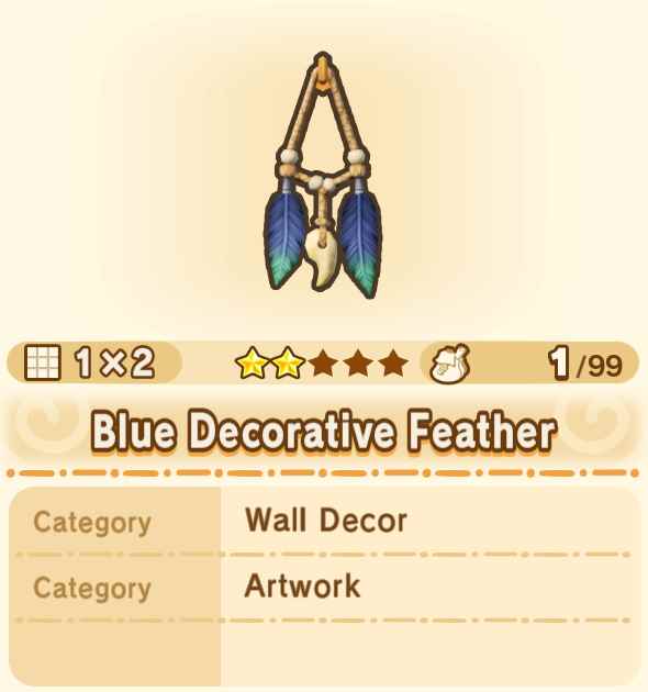 Blue Decorative Feather