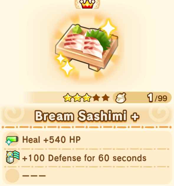 Bream Sashimi + x99