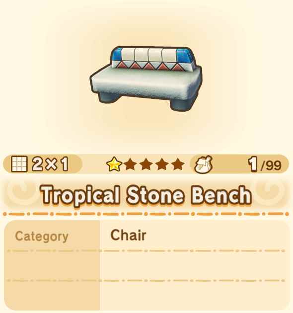 Tropical Stone Bench