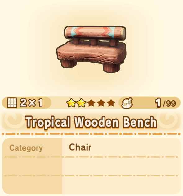 Tropical Wooden Bench