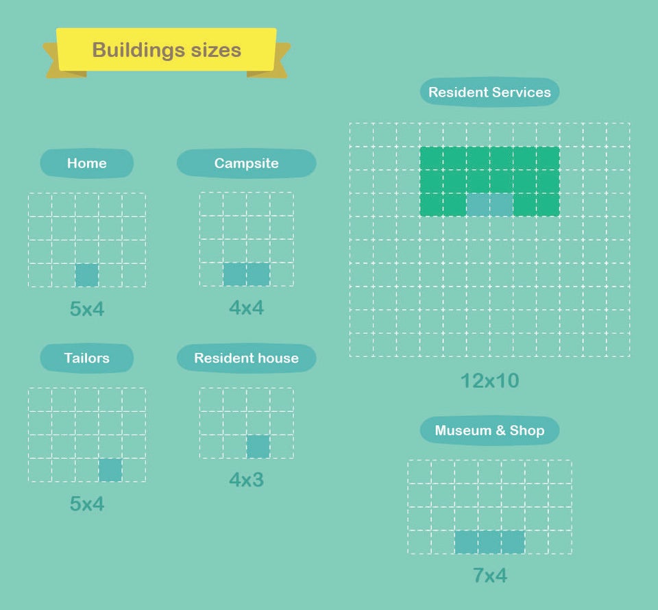 Animal Crossing New Horizons Building Sizes (Dimensions)