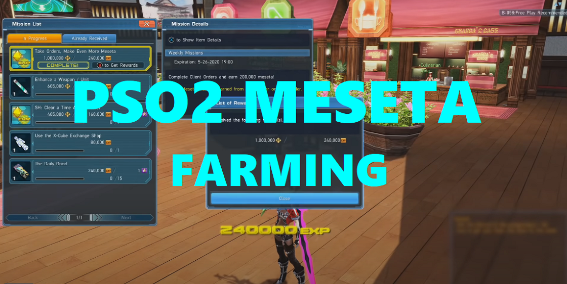PSO2 Meseta Farming Guide (2020)
