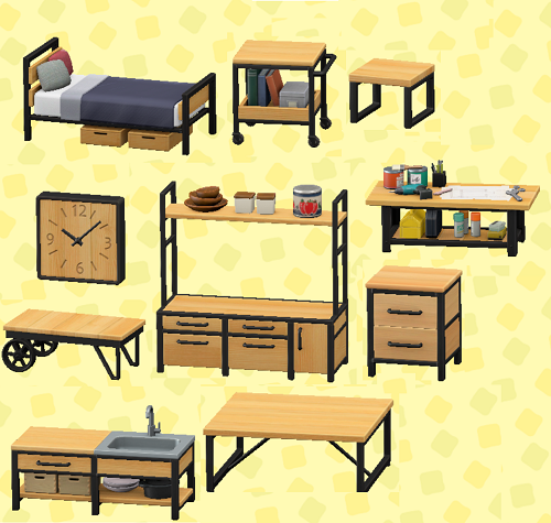 Animal Crossing New Horizons Ironwood Furniture Set