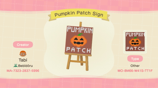 acnh pumpkin design code 5