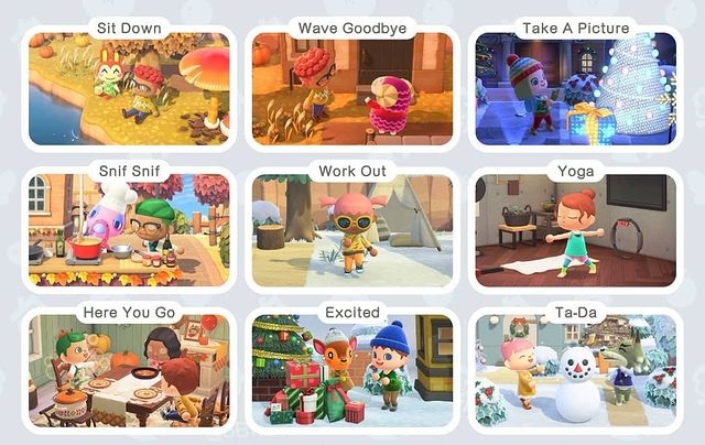 Animal Crossing New Horizons New Hip Reaction Collection