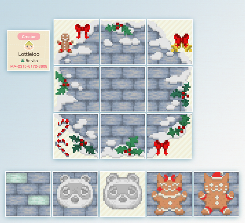 ACNH Winter & Christmas Custom Designs For Path, Floor, Furniture - 1