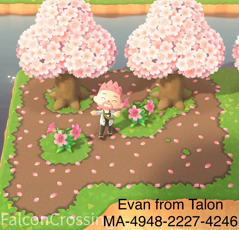 ACNH Cherry Blossom Path & Floor Custom Designs 3 - Cherry Blossom Path