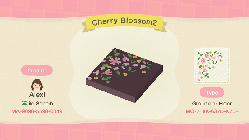 ACNH Cherry Blossom Path & Floor Custom Designs 4 - Cherry Blossom Ground or Floor