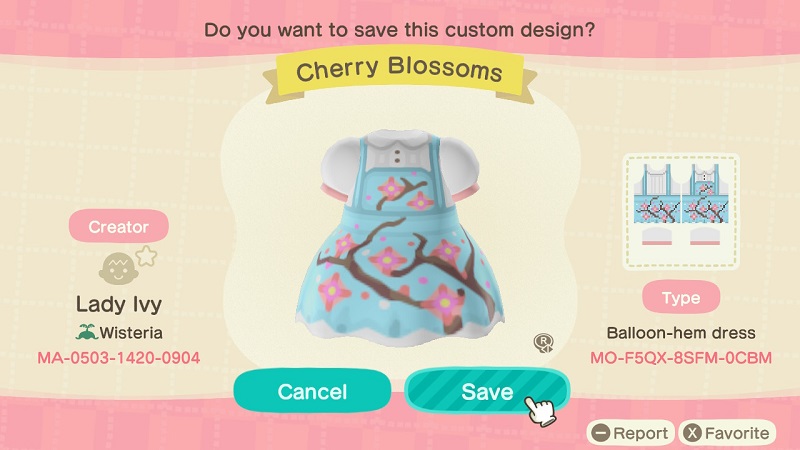 ACNH Cherry Blossom Clothing Custom Designs 1 - Ball-hem dress