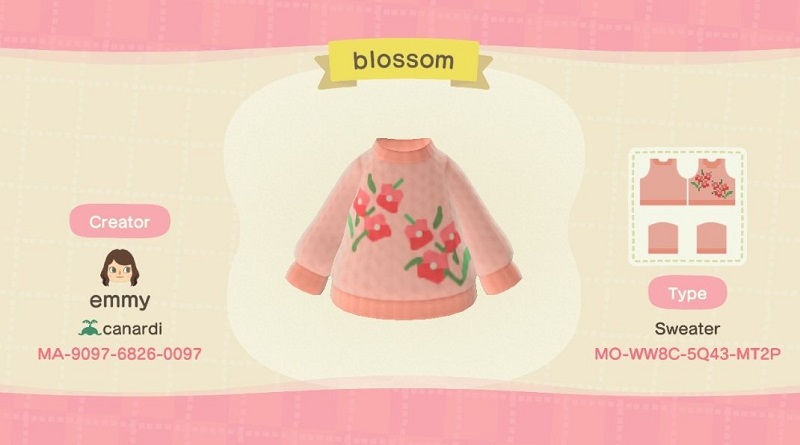 ACNH Cherry Blossom Clothing Custom Designs 3 - Blossom Sweater
